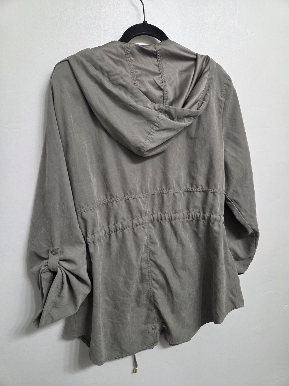 Women’s Hooded Utility Jacket — Olive Green - Picture 3 of 3